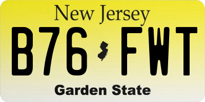 NJ license plate B76FWT