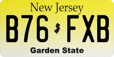 NJ license plate B76FXB