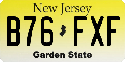 NJ license plate B76FXF