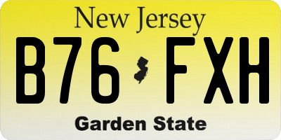 NJ license plate B76FXH
