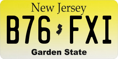 NJ license plate B76FXI
