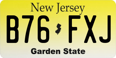 NJ license plate B76FXJ