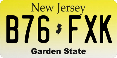 NJ license plate B76FXK