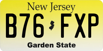 NJ license plate B76FXP