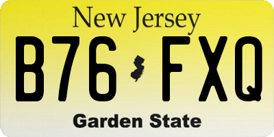 NJ license plate B76FXQ