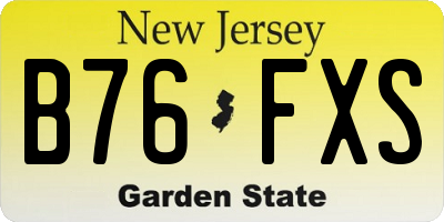 NJ license plate B76FXS