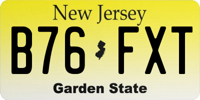 NJ license plate B76FXT