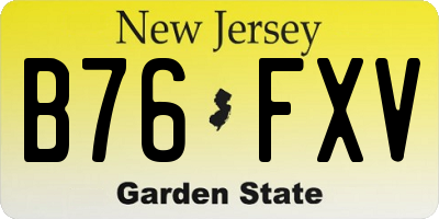 NJ license plate B76FXV