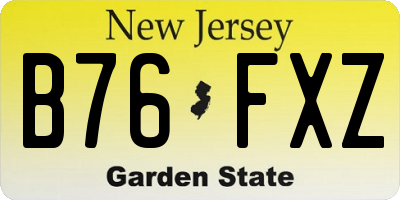 NJ license plate B76FXZ