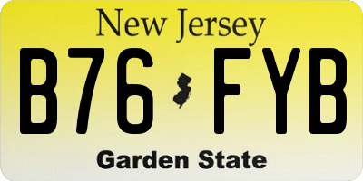 NJ license plate B76FYB