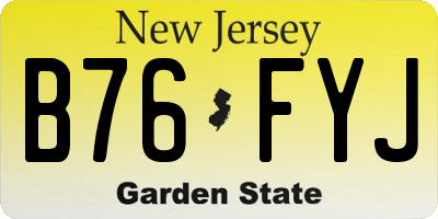 NJ license plate B76FYJ