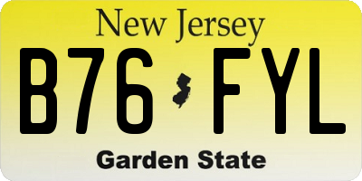 NJ license plate B76FYL