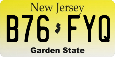 NJ license plate B76FYQ