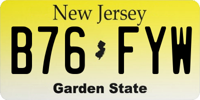 NJ license plate B76FYW