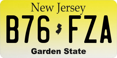 NJ license plate B76FZA
