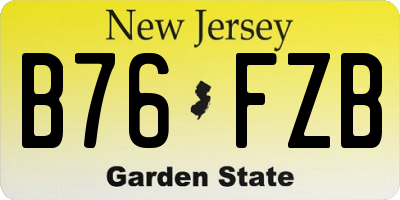 NJ license plate B76FZB