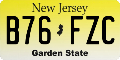 NJ license plate B76FZC
