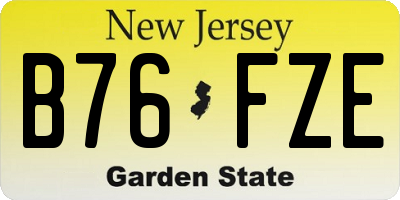 NJ license plate B76FZE