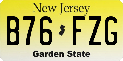 NJ license plate B76FZG