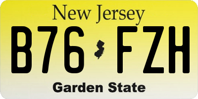 NJ license plate B76FZH