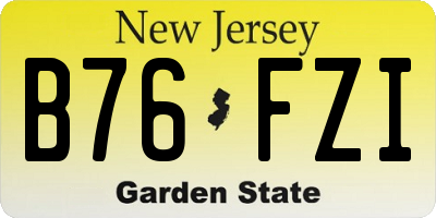 NJ license plate B76FZI
