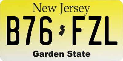 NJ license plate B76FZL