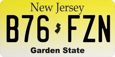 NJ license plate B76FZN
