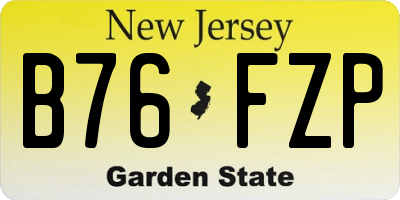 NJ license plate B76FZP