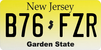 NJ license plate B76FZR