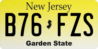 NJ license plate B76FZS