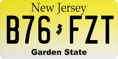 NJ license plate B76FZT
