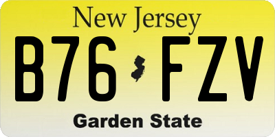 NJ license plate B76FZV