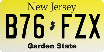 NJ license plate B76FZX