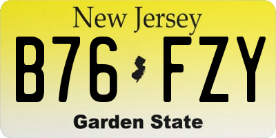 NJ license plate B76FZY