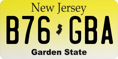 NJ license plate B76GBA
