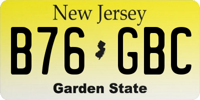 NJ license plate B76GBC