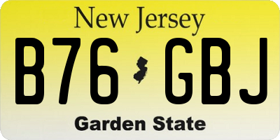 NJ license plate B76GBJ