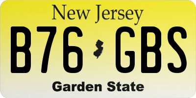 NJ license plate B76GBS