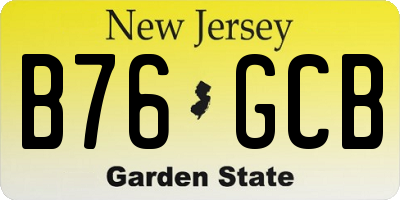 NJ license plate B76GCB