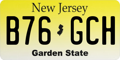 NJ license plate B76GCH