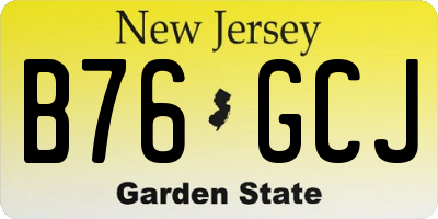 NJ license plate B76GCJ