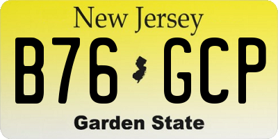NJ license plate B76GCP