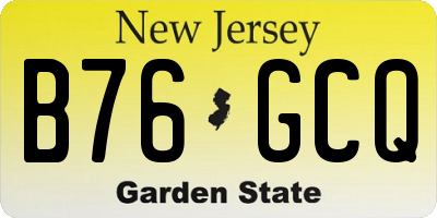 NJ license plate B76GCQ