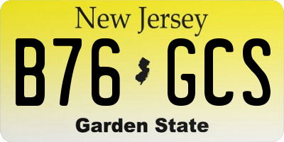NJ license plate B76GCS