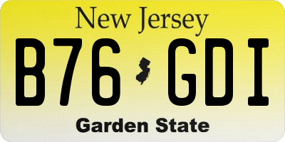 NJ license plate B76GDI