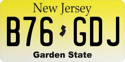 NJ license plate B76GDJ