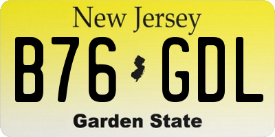 NJ license plate B76GDL