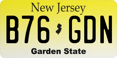 NJ license plate B76GDN