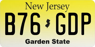 NJ license plate B76GDP