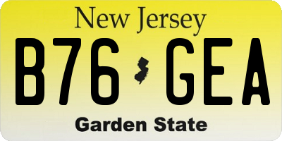 NJ license plate B76GEA